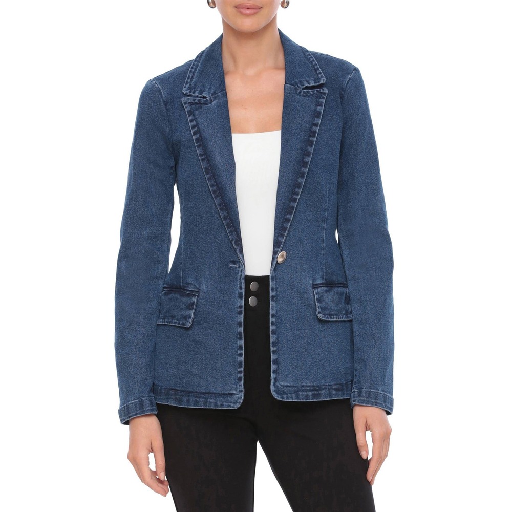 Bagatelle Collection New York Denim Blazer Medium Wash Stretch Jacket Mens S